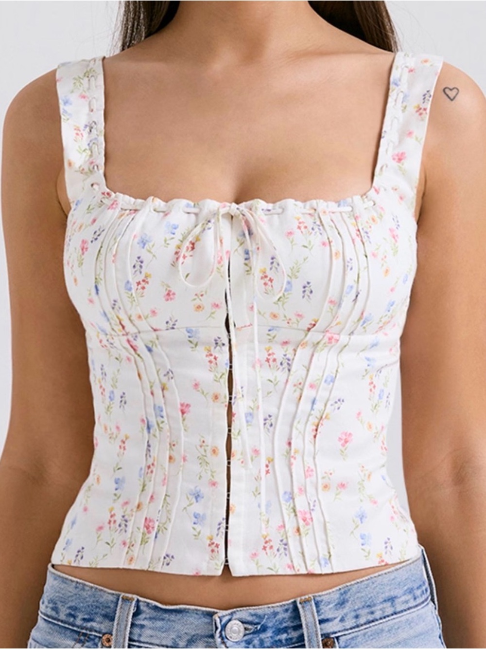 HouseofCB CHICCA White Posy Print Top